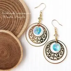 ✤スワロフスキー のピアス(p-084) アクアマリントランスミッション G