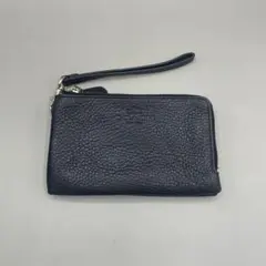 美品✨コーチ マルチポーチ コインケース ストラップ レザー ロゴ 黒