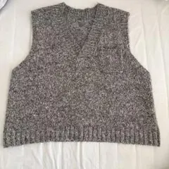 ニットベスト グレー系 Vネック