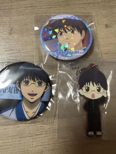 銀魂わーるど　志村新八　缶バッジ　ホロ缶バッジ　ラバーストラップ　銀八先生