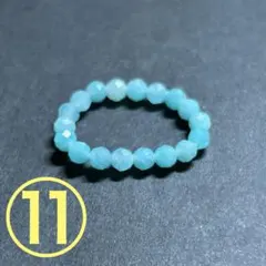 BR775 天然石 パワーストーン ビーズリング アマゾナイト 3.5mm ⑪