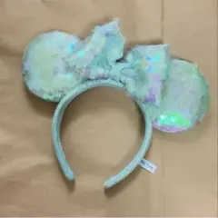 ディズニーカチューシャ ミントグリーン アリエル マーメイド スパンコール 水色