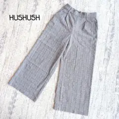 HUSHUSH ハッシュアッシュ ✿ グレンチェック ワイドパンツ S グレー