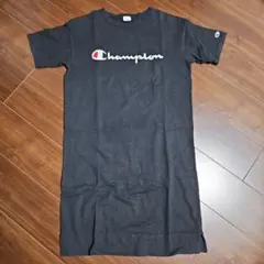 Champion ブラック カットソーワンピース M