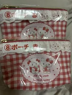 サンリオ当たりくじ ポーチ赤 2個セット