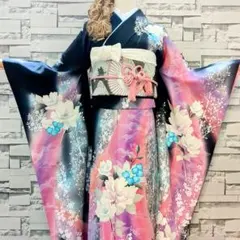 振袖セット 振袖フルセット フランソワーズ・モレシャン 牡丹花文 銀彩 黒 19