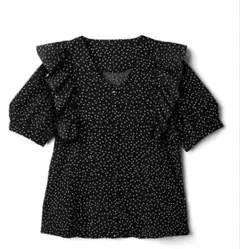 グレイル　ドット柄Vネックブラウス新品 kn18