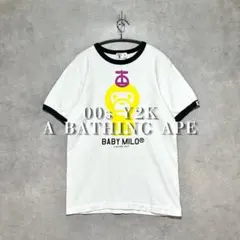 A BATHING APE BABY MILO リンガー Tシャツ NIGO期