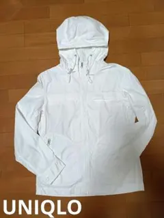 ユニクロ　白　綿　フルジップパーカー　UNIQLO
