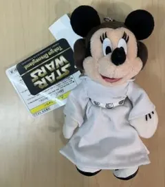 ミニーマウス ぬいぐるみバッジ スターウォーズ　レイア姫コスチューム ディズニー