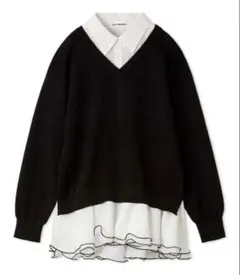 リリーブラウン♡シャツドッキングフリルミニワンピース