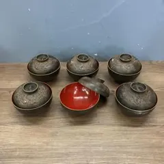 瀬戸焼 加藤作助 春逸 掛分蓋茶碗 5客 10cm 大正期 - メルカリ