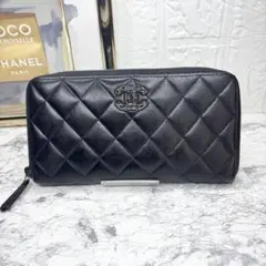 正規品　美品　CHANEL マトラッセ　長財布　ココマーク　ラムスキン