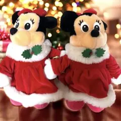 ミニーマウス クリスマスぬいぐるみ 2体セット　ディズニー　ヴィンテージ