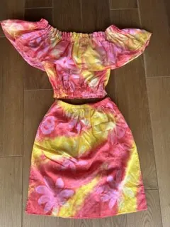 フラダンス、タヒチアン用オフショルダードレスセット