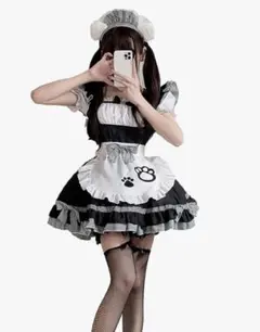 メイド服 黒と白 ハロウィン コスプレ S～Mサイズ