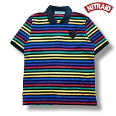 NITRAID マルチボーダー ポロシャツ レインボー配色 L