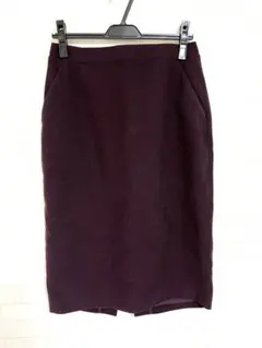 UNIQLO ハイウエストウールブレンドペンシルスカート　L ボルドー