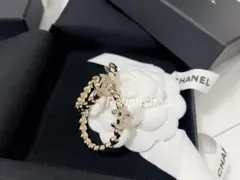 【極美品】CHANEL シャネル　クリスタル　ロゴ　フープピアス　ココマーク