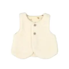 西松屋 フリースベスト ベビーベスト 白 ホワイト50-70 くま柄