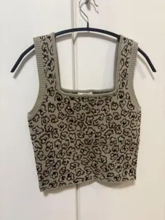 ヒョウ柄ニットタンクトップ　ムルーア