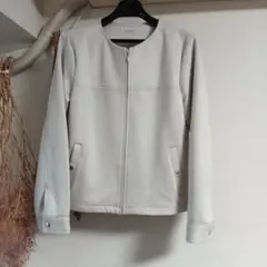 ノーカラージャケット ライトグレー
