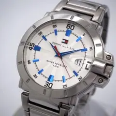 305 稼動 TOMMYHILFIGER 時計 メンズ デイト　シルバー　トミーのサムネイル