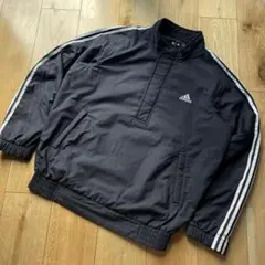 00s　Y2K　オールドアディダス　中綿　ジャケット　ジップ　アノラック　黒　L