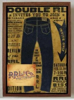 RRL ダブルアールエル　パロディアート　フレーム付き　額装　アメカジ