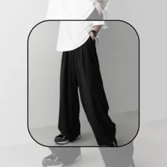 remer ルーズアンノウンアウトタックドレープワイドパンツ S ブラック