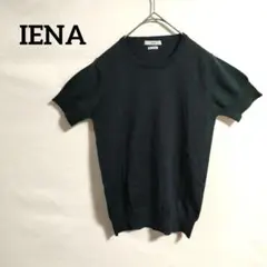 IENA イエナ ウール100% 半袖 ニット ネイビー 濃紺