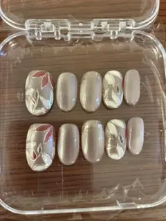 ポポチップジェル 葉模様 ネイルチップ 10個セット