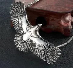 イーグル シルバー ネックレス♪メンズ ごつい いかつい 鷹 鷲 翼 フェザー羽