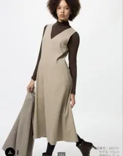 新品未使用　ブラッシュドジャージーワンピース　Lサイズ　BEIGE