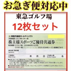 東急不動産ホールディングス スポーツご優待共通券 12枚セット ゴルフ場割引券のサムネイル
