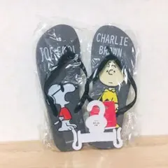 新品▼【ブラック】スヌーピー ビーチサンダル 海 プール お揃い ピーナッツ