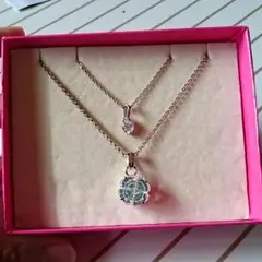 送料込☆ネックレス☆2つセット☆クローバー☆ハート☆スワロフスキー風