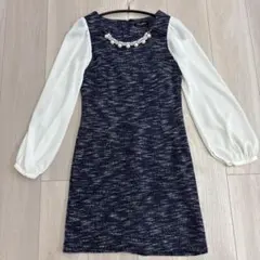 One Way ネイビー ホワイト ワンピース