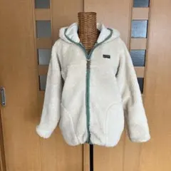 フリースジャケット フード付き クリーム