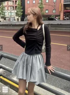 GRL グレイル インパン裏地付きスウェットミニスカート[tu1414] グレー