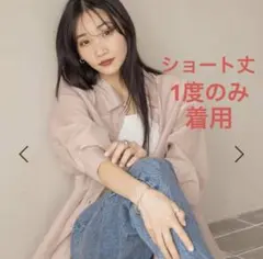 ローリーズファーム シアーシャツLS ピンク ショート丈 トップスのサムネイル