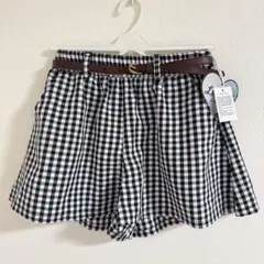新品未使用　チェック柄　ショートパンツ キュロット　女の子　140