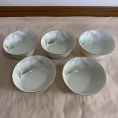 深川製磁 胡蝶蘭 湯呑み 5客セット 有田焼 仙茶碗