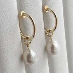 あこや真珠 フープイヤリング Akoya Pearl M890