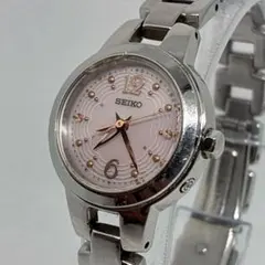 良品 稼働品 SEIKO セイコー レディース 腕時計 ソーラー ピンク文字盤