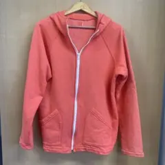 【お値引き】サーモンピンク フリース フルジップ パーカー　メンズM