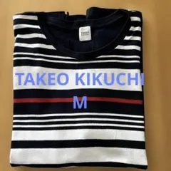 TAKEO KIKUCHI ストライプ Tシャツ　M 紺色