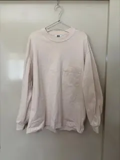 ユニクロ　U アイボリー 長袖カットソー Tシャツ ポケット付き M