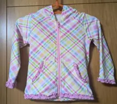 100cmマザウェイズフリル付チェックラッシュガード104cm3−4歳