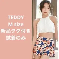水着 ビキニ ハイネック ハイウエスト　ショートパンツ　Mサイズ　花柄のサムネイル